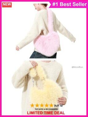 Faux Fur Shoulder Bag and Purse Set Quilted Liner Cosplay Festival